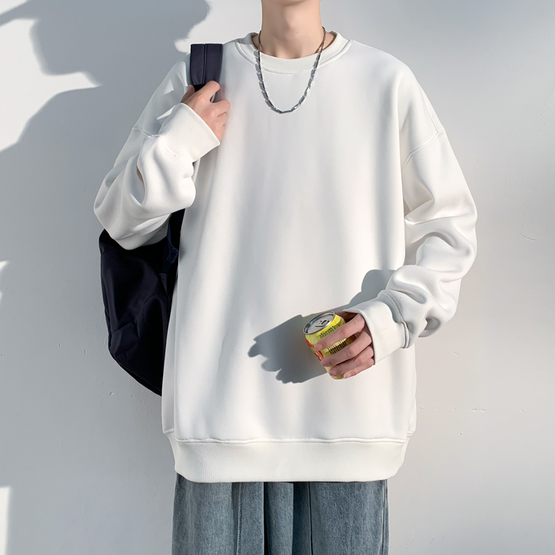 卫衣秋冬季男上衣百搭宽松潮流长袖加绒保暖学生港风卫衣断码特价