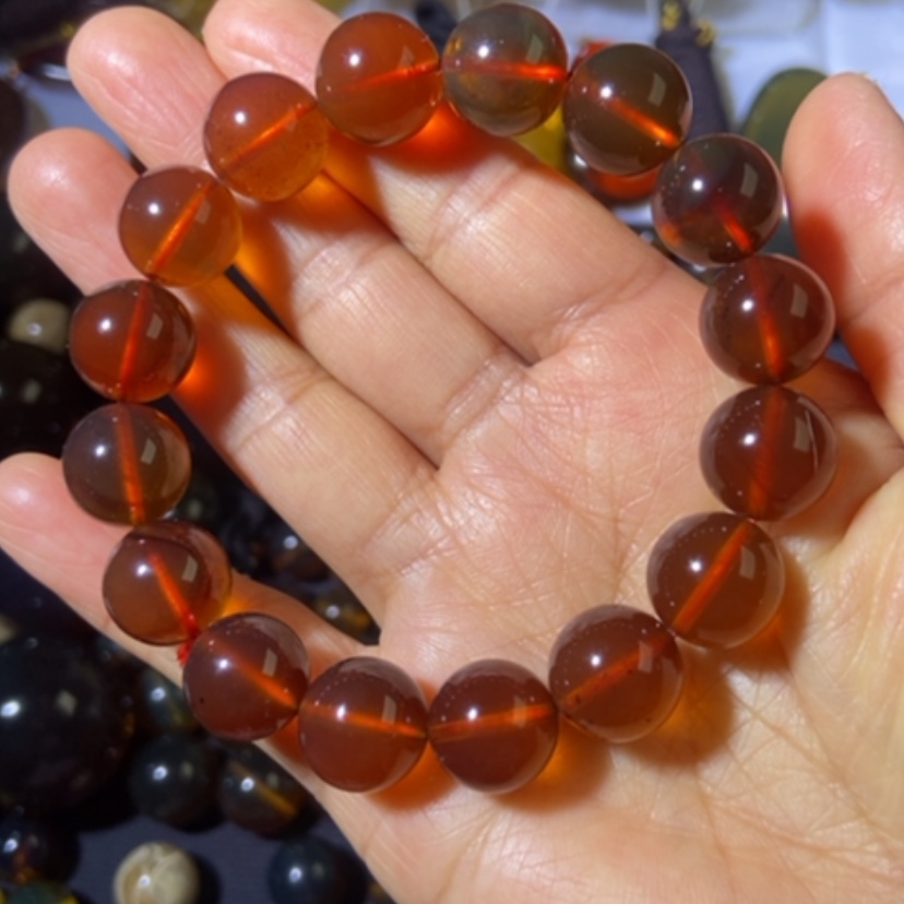 【闪购商品】琥珀裸石未镶嵌灵草珀12加手串