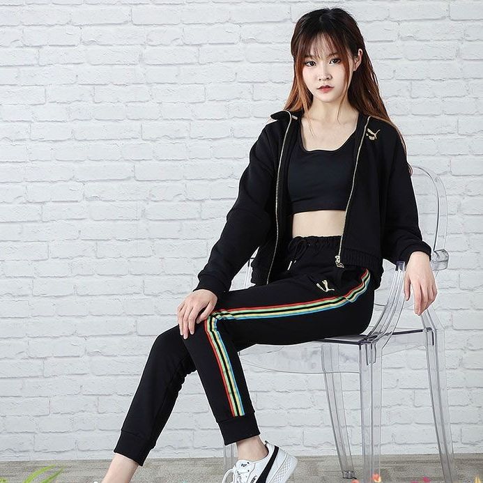(WZ)PUMA彪马长裤女裤外穿新款运动裤收口针织休闲裤599062-51