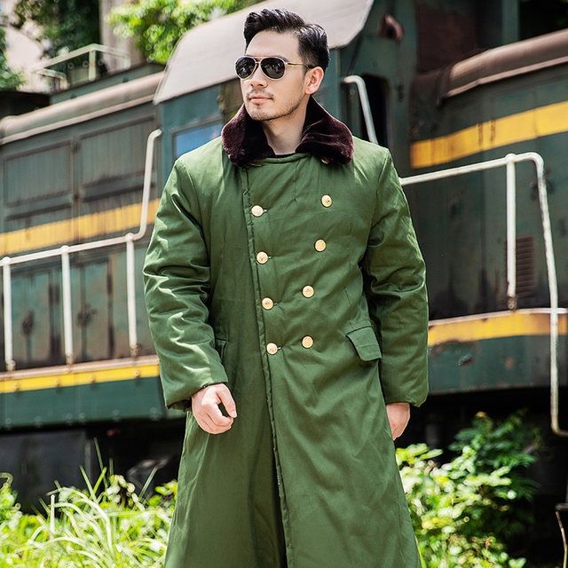 户外长款军棉大衣男冬季加厚保暖防寒服老款劳保工作绿棉衣东北大