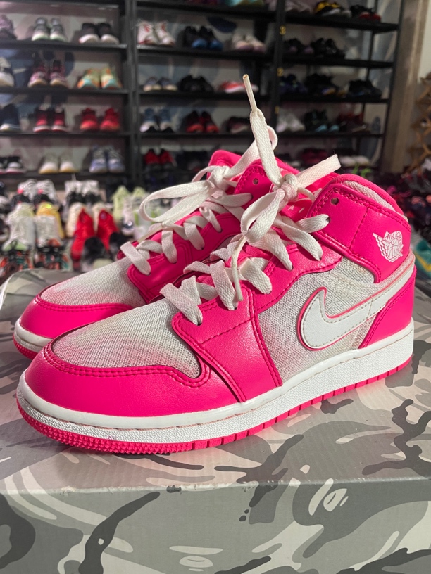 36.5码/Air Jordan 1 休闲鞋Hyper中帮/粉灰白 左脚缺垫 鞋面染色