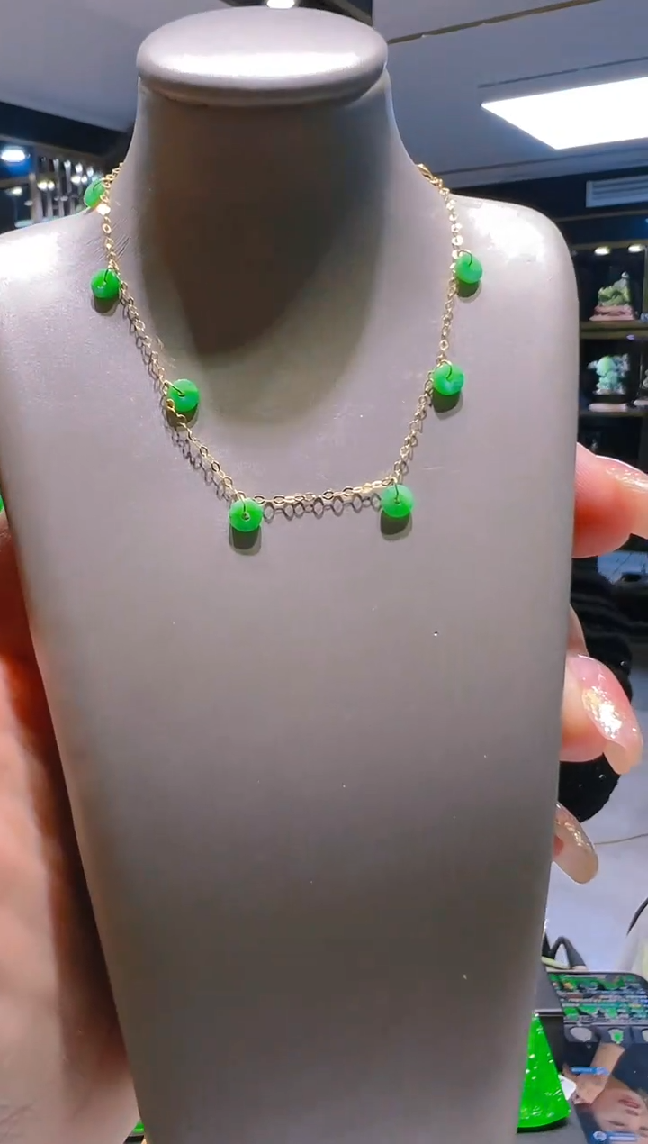 【闪购商品】翡翠项链18K金镶嵌18 多样性发货