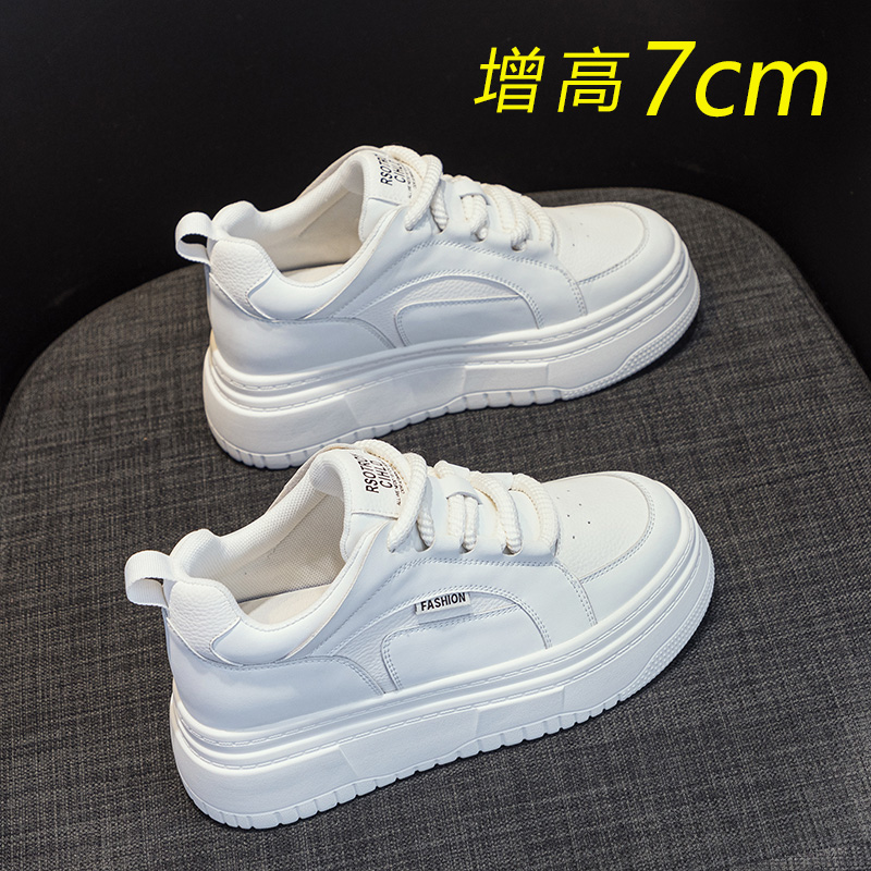 冬季森马潮厚底小白鞋女内增高秋冬加绒运动休闲鞋松糕底板鞋小个