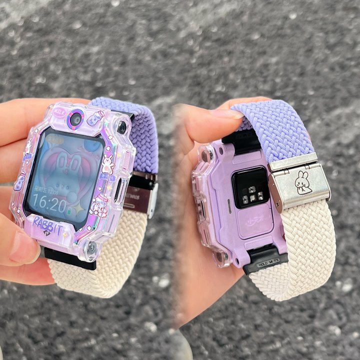 适用小天才电话手表表带z9/z8少年版卡扣尼龙双色运动z7s/z6a表带