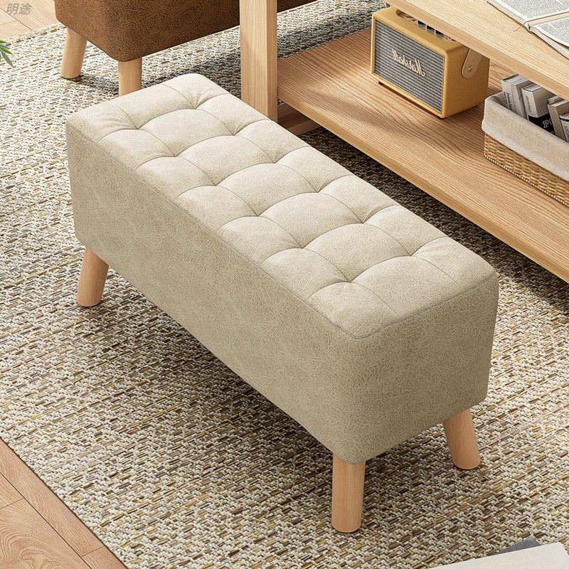 凳子家用小板凳懒人网红沙发木头凳子方凳小椅子布艺脚凳客厅坐墩