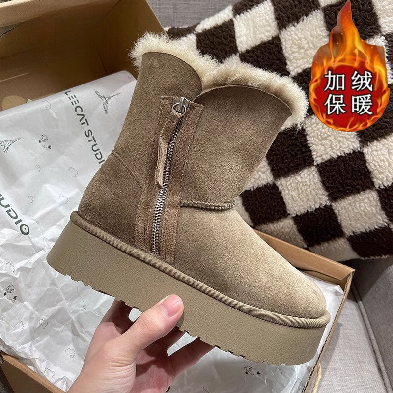 新款靴子女雪地靴女款冬季保暖棉鞋子女2023新款爆款加绒加厚短暖