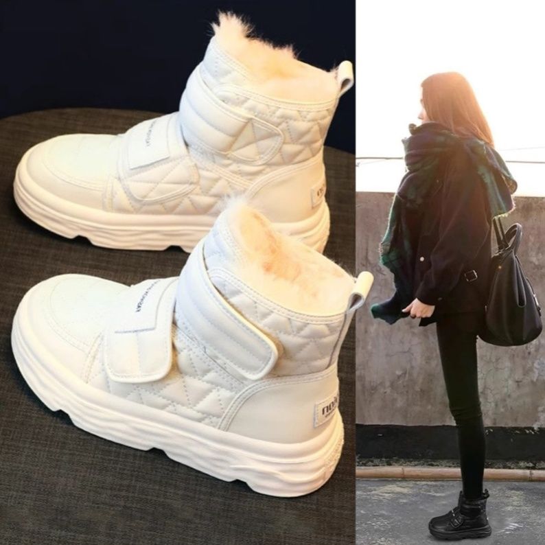 雪地靴女冬季2023新款女款短靴防水防滑东北加绒保暖厚底棉鞋女