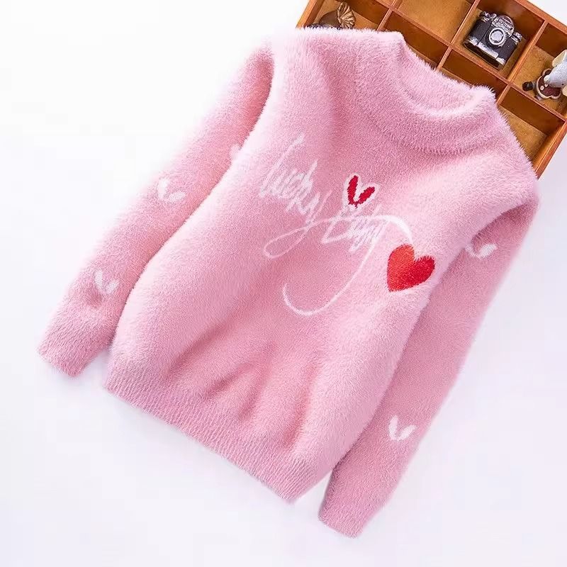 女童保暖加厚圆领套头儿童毛衣3到15岁秋冬女孩毛衣洋气打底衫潮