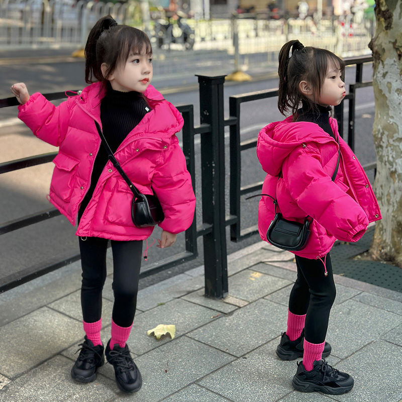女童2023新款棉服冬加厚韩版收腰棉衣小女孩保暖冬装新年外套