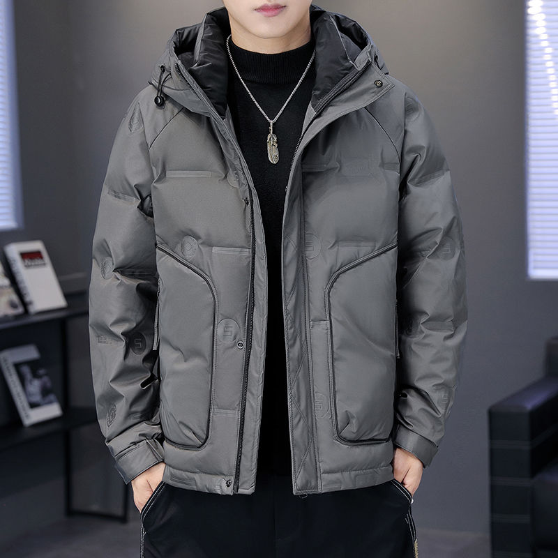 爆款男士羽绒服2023冬季新款连帽羽绒服外套时尚青年加厚保暖潮款