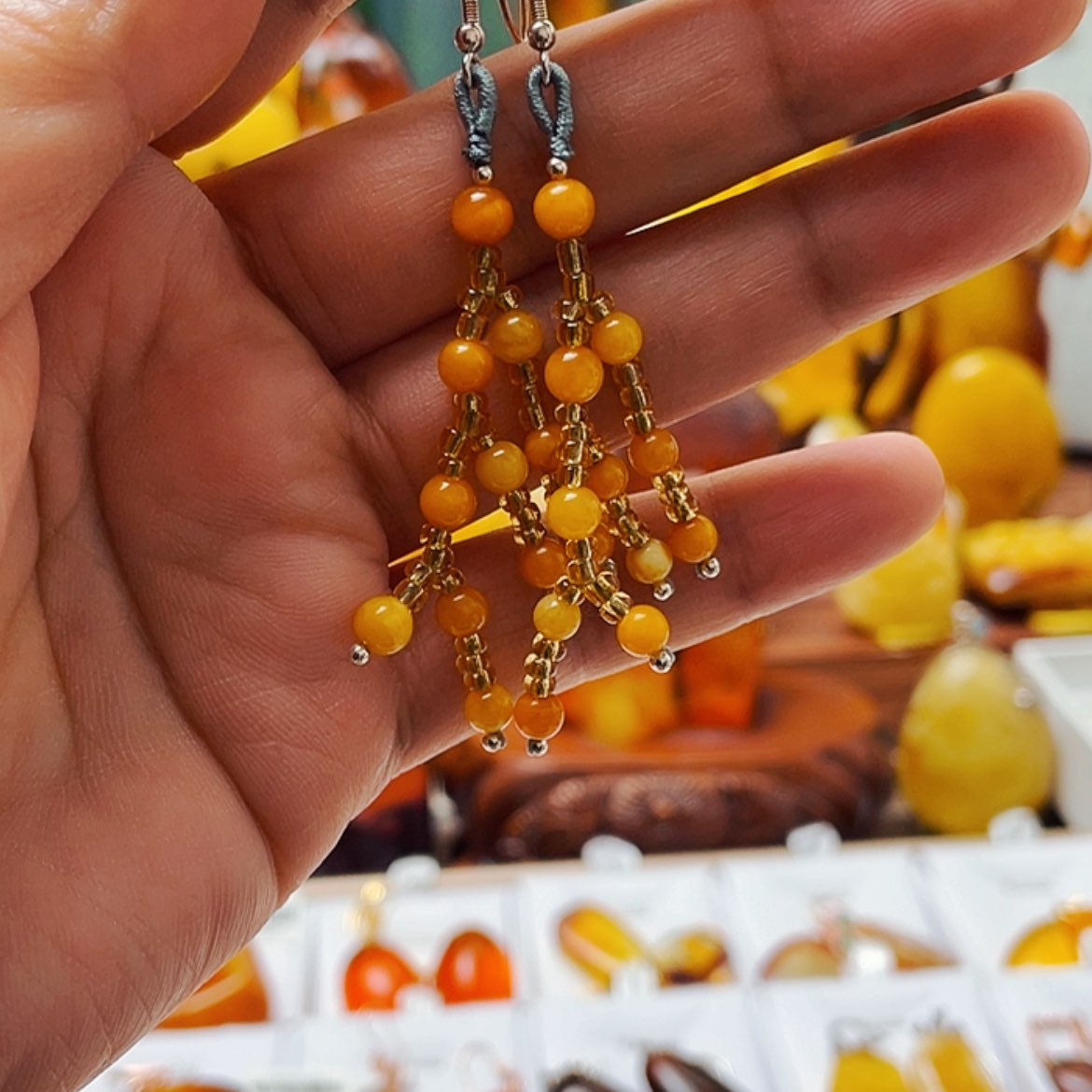 【闪购商品】琥珀裸石银S925镶嵌