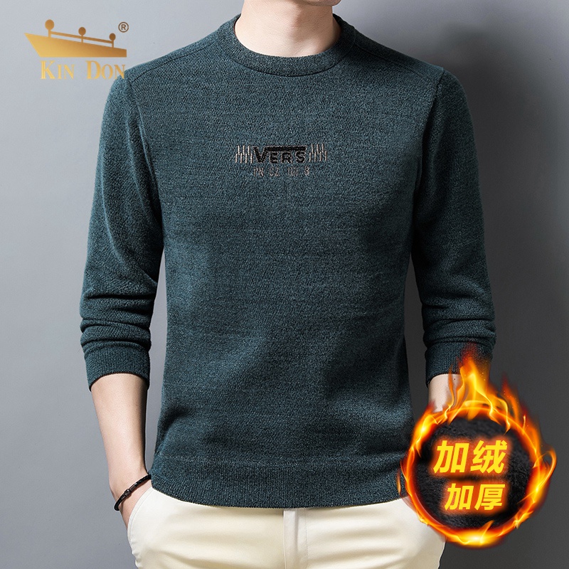 金盾(KIN DON)冬季新款雪尼尔男针织衫加绒加厚休闲潮流DR8632