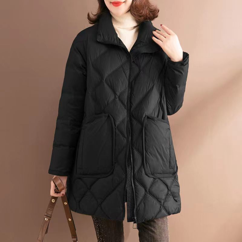 波司豋2023新款中长款羽绒服服女冬季洋气韩版宽松大码棉衣外套