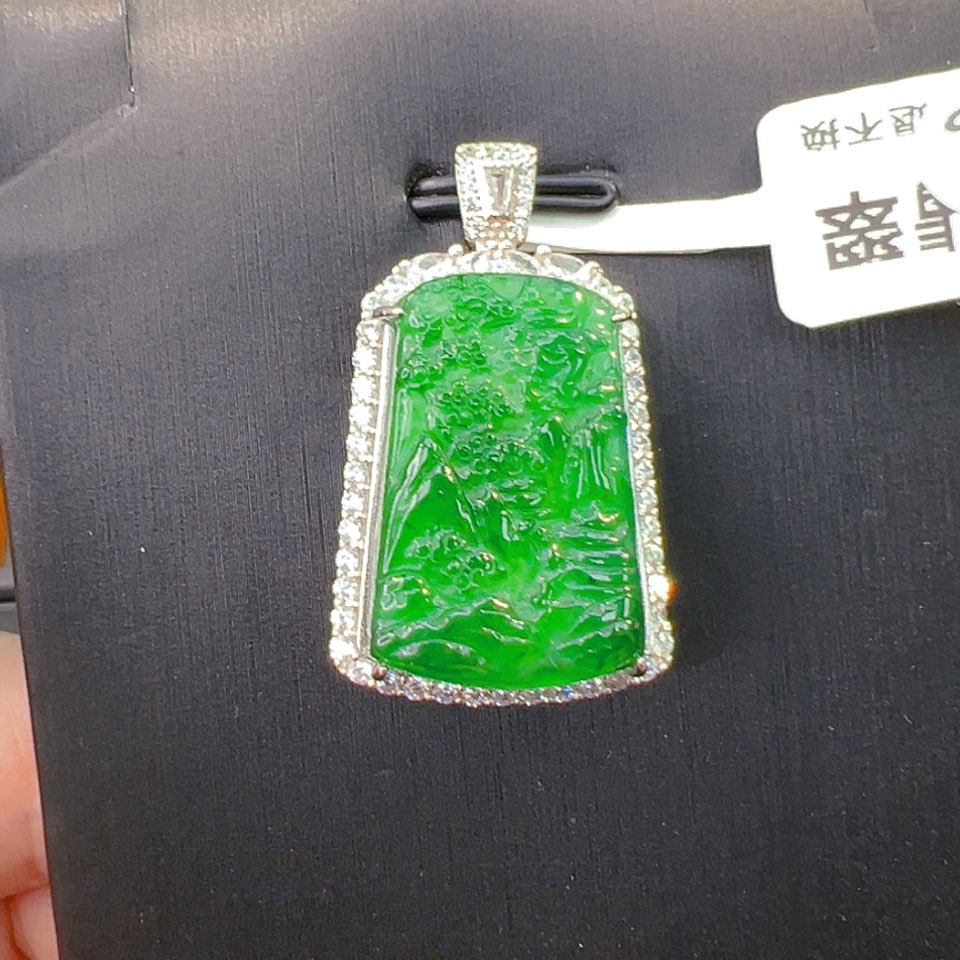 【闪购商品】翡翠吊坠银S925镶嵌