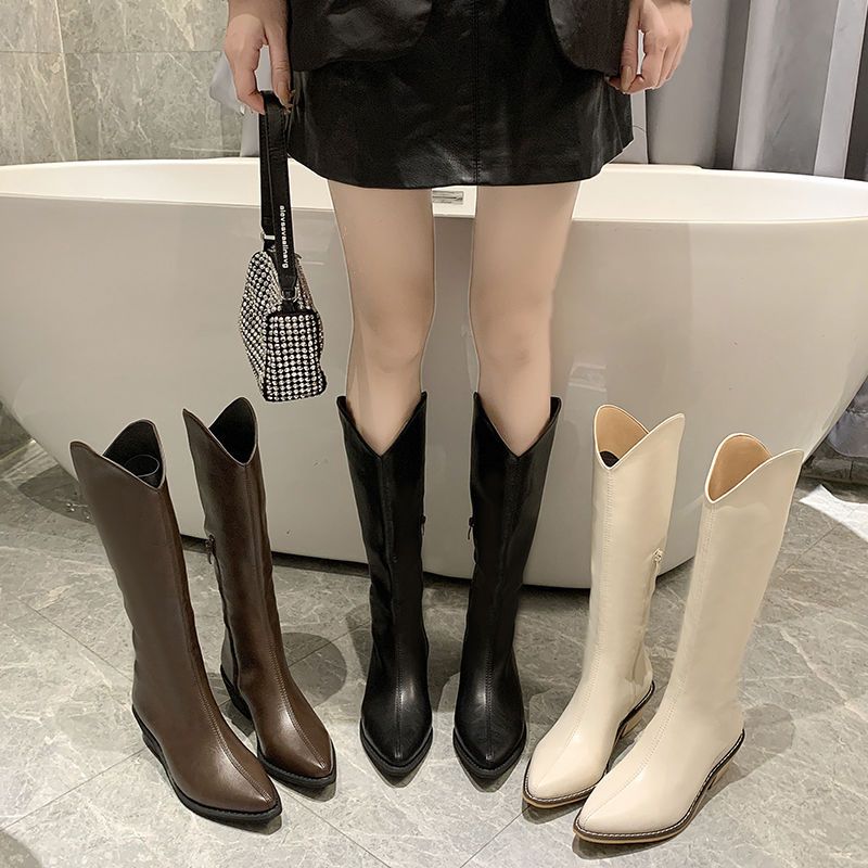红蜻蜓牌大码长筒靴女41一43不过膝高筒骑士靴胖mm粗腿大筒围女靴