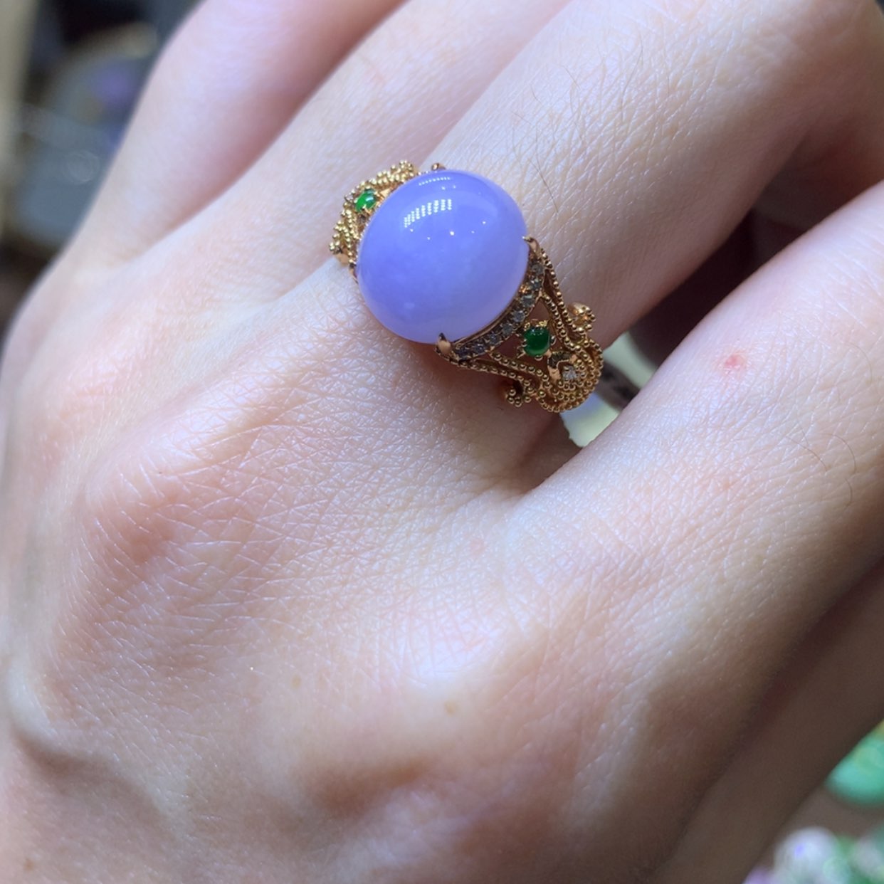 【闪购商品】翡翠颈饰18K金镶嵌