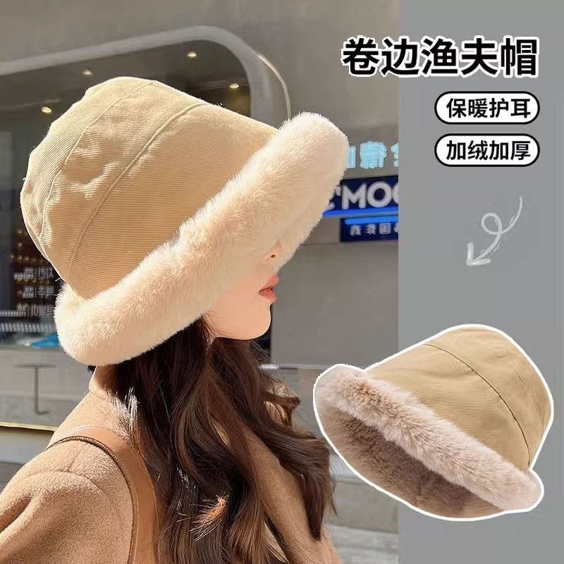 秋冬护耳帽季百搭蒙古帽加绒保暖女士加厚渔夫帽网红时尚优雅盆帽