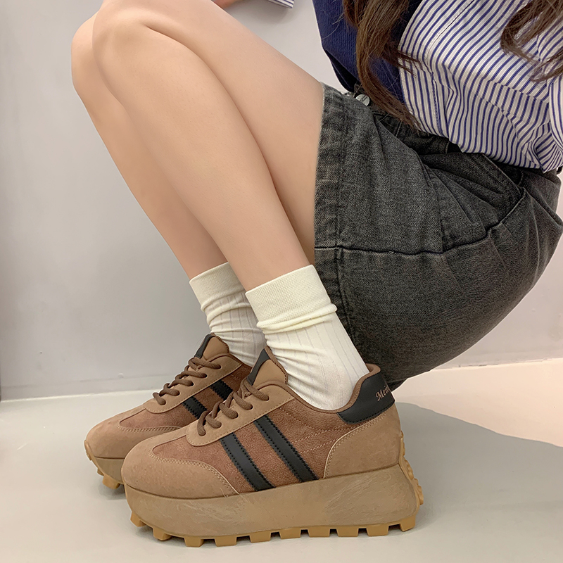 回力瑞厚底美拉德华夫阿甘鞋女2023秋季新款休闲运动老爹鞋德训鞋