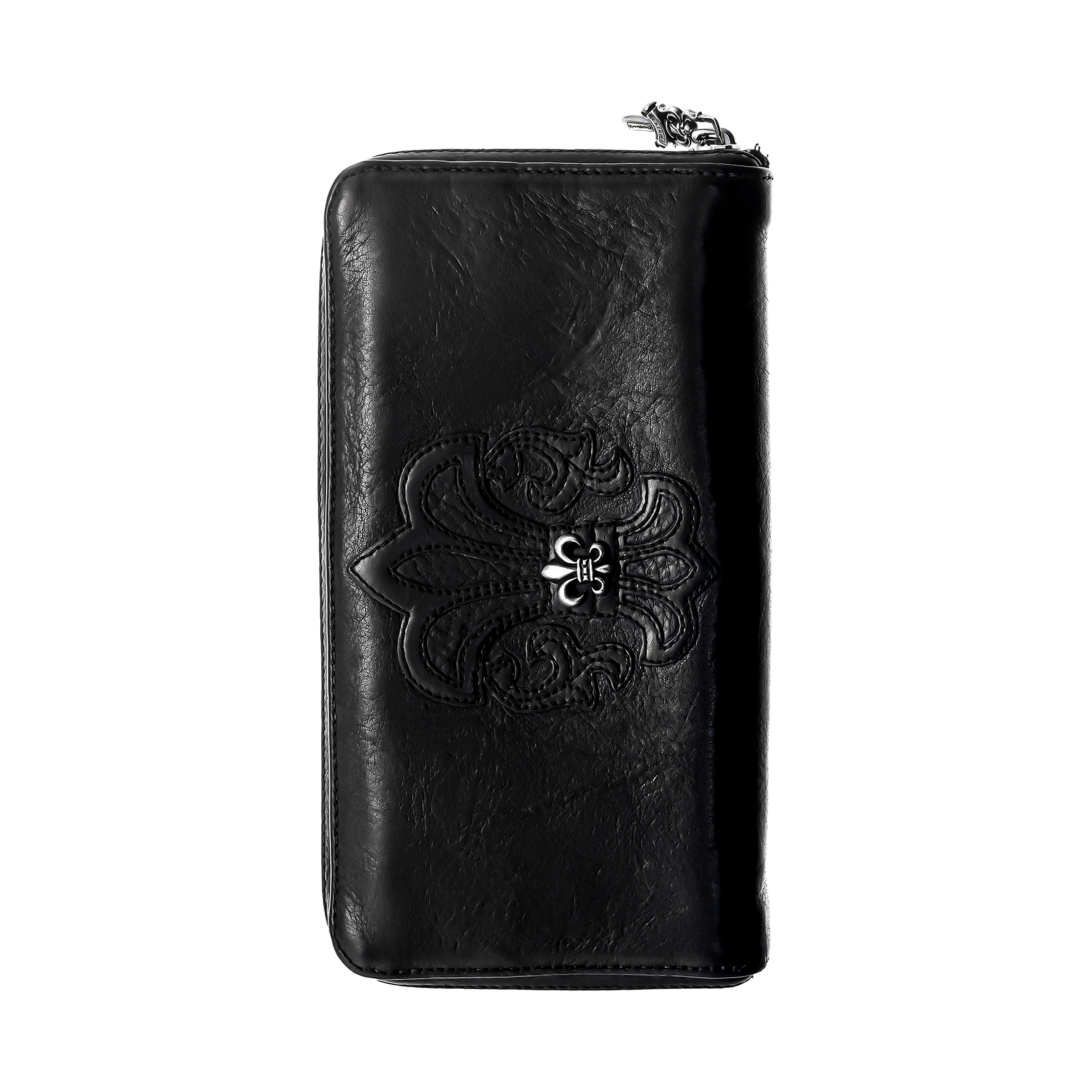 90新 克罗心 Chrome Hearts 鸢尾花浮雕童军花银饰钱包