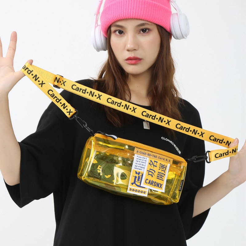 透明包包女网红百搭斜挎包女个性时尚情侣单肩包男女便携高级感