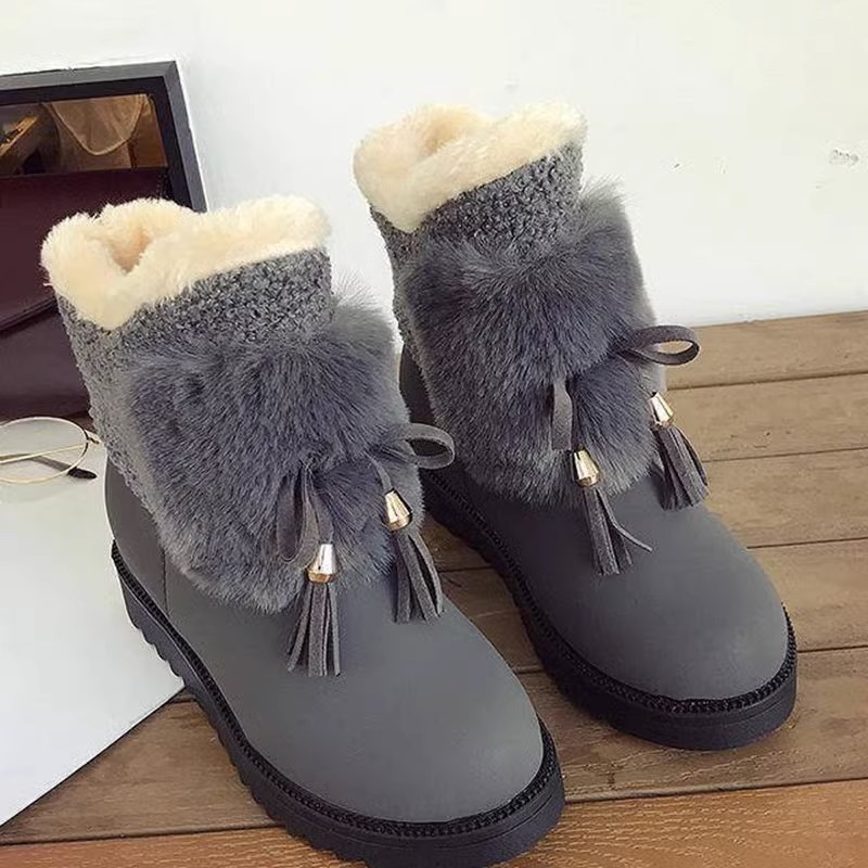 雪地靴女2022新款冬季加绒加厚保暖棉鞋皮毛一体厚底防滑洋气短靴