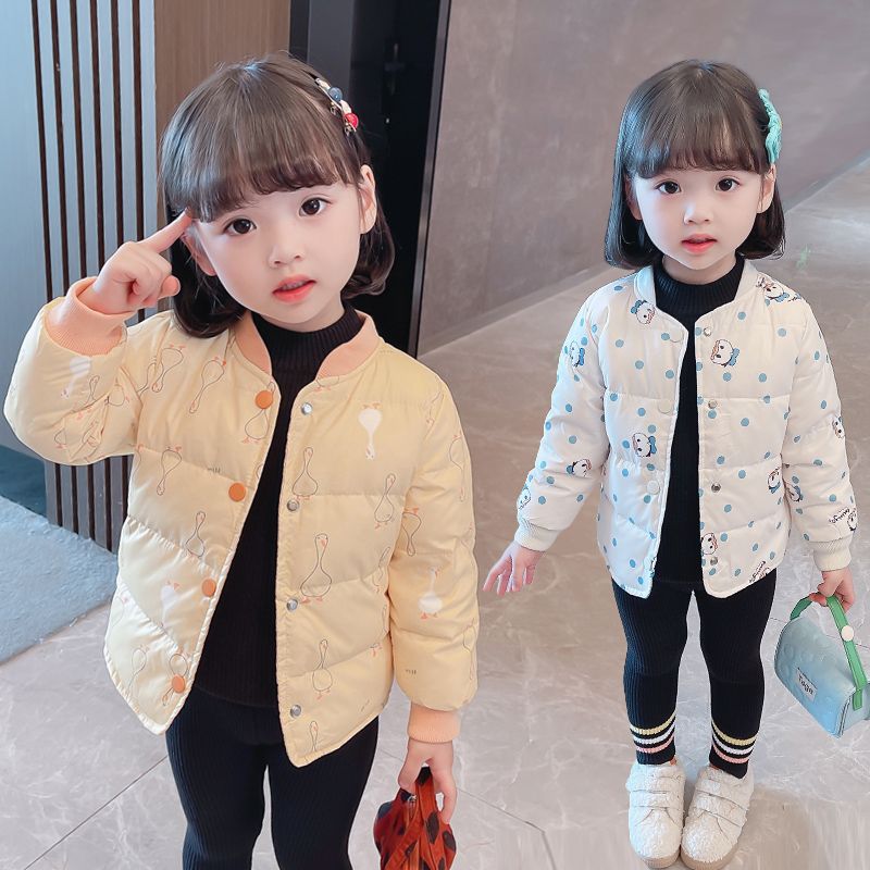吧啦童装女童冬季轻薄棉衣儿童洋气秋冬款棉袄小童冬装外套女宝宝