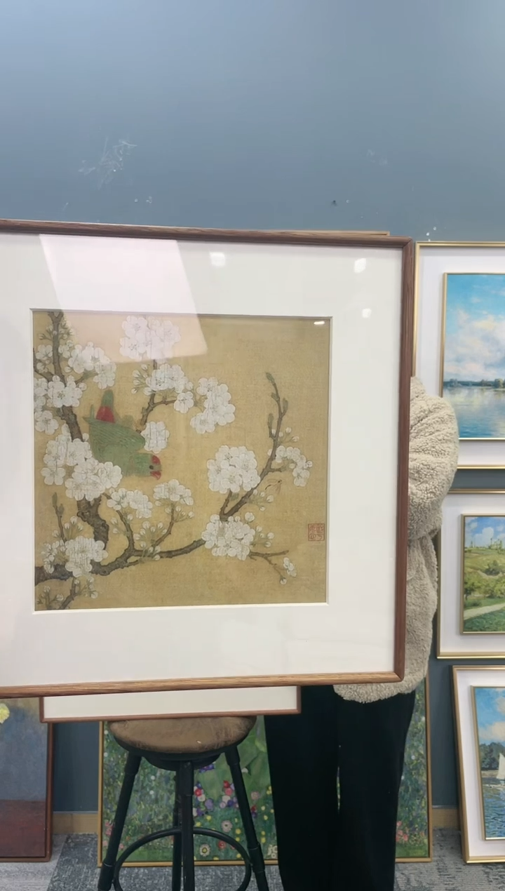 【闪购商品】绘画梨花鹦鹉沙比利木42*42cm