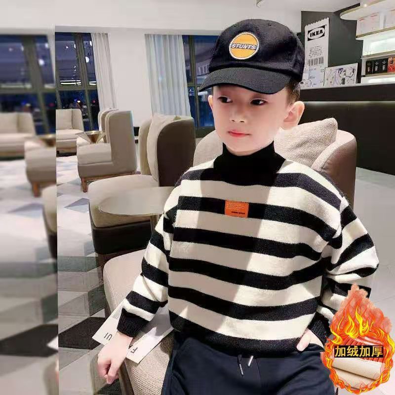 男童毛衣秋冬款高领打底衫2023新款儿童加厚中大童男孩童装潮