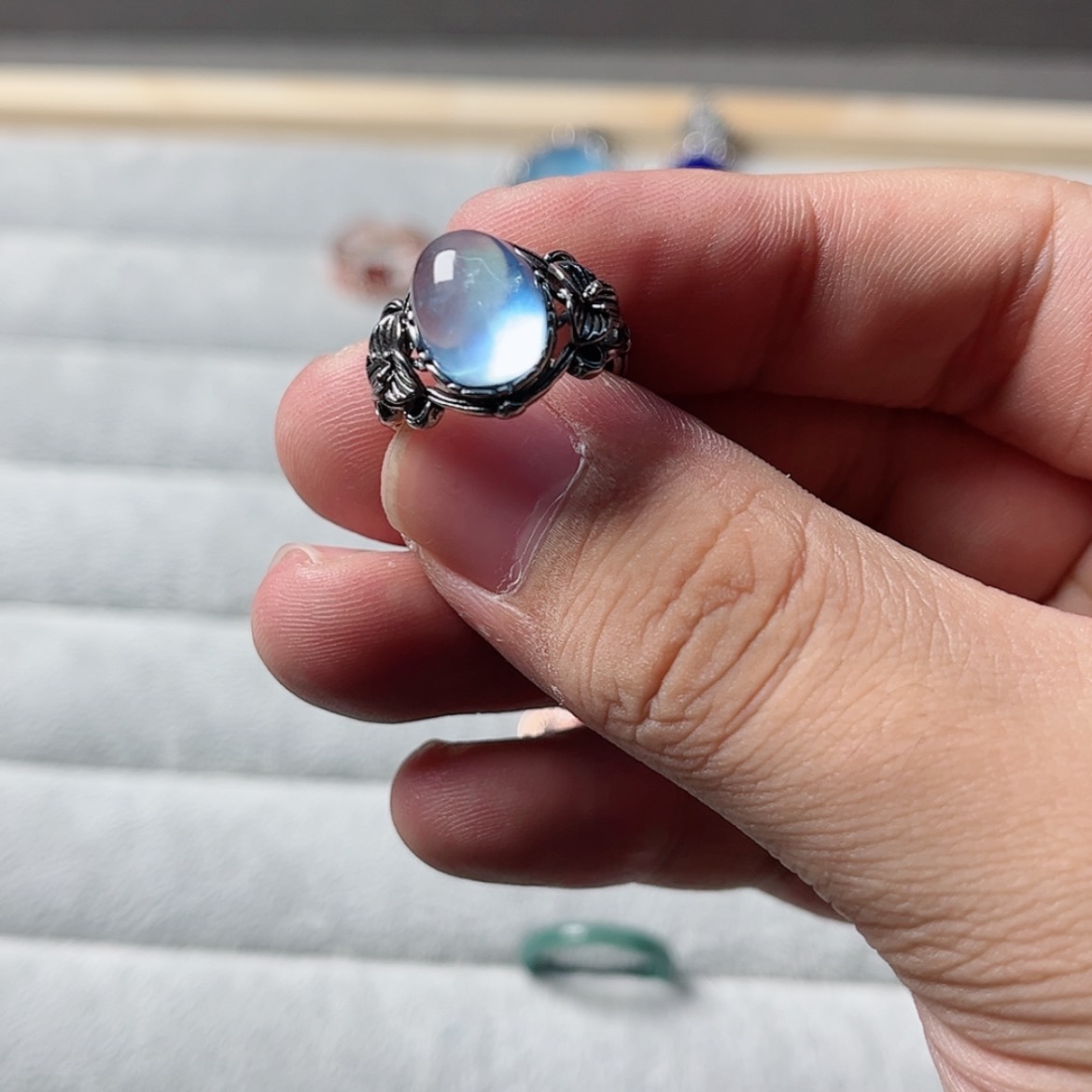 【闪购商品】烟晶戒指银S925镶嵌