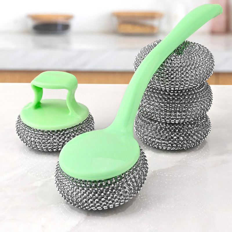 长柄洗锅刷刷锅神器洗碗清洁刷子厨房家用大号不锈钢钢丝球洗碗锅