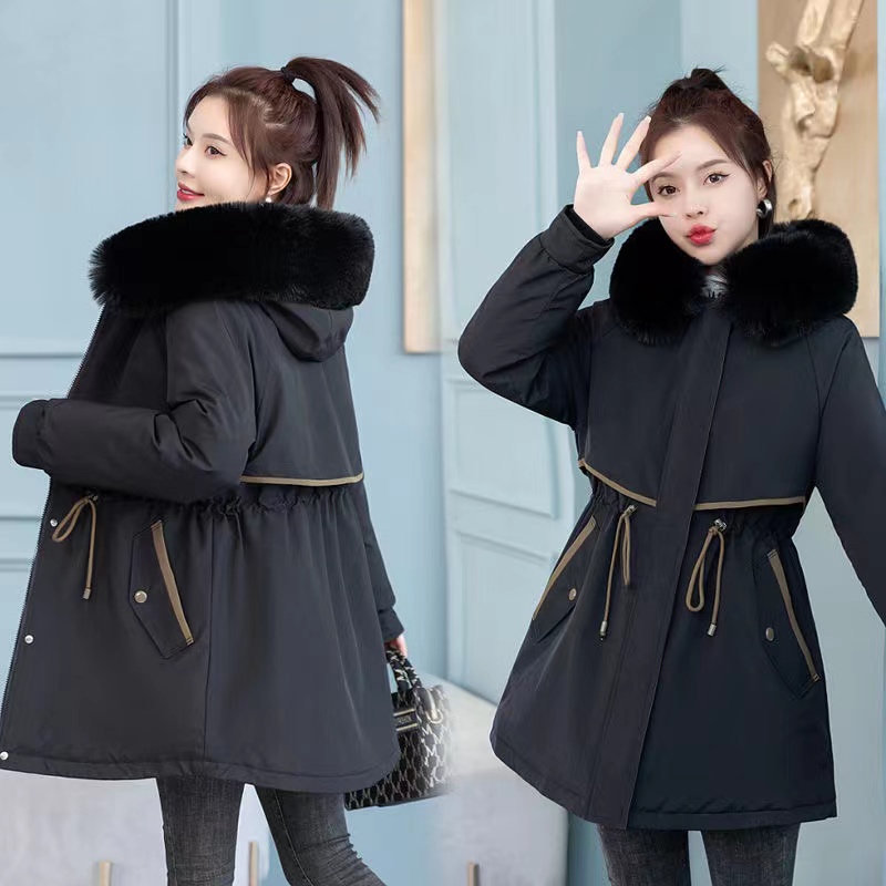 一衣三穿可拆卸2023年新款加厚中长款派克收腰棉服