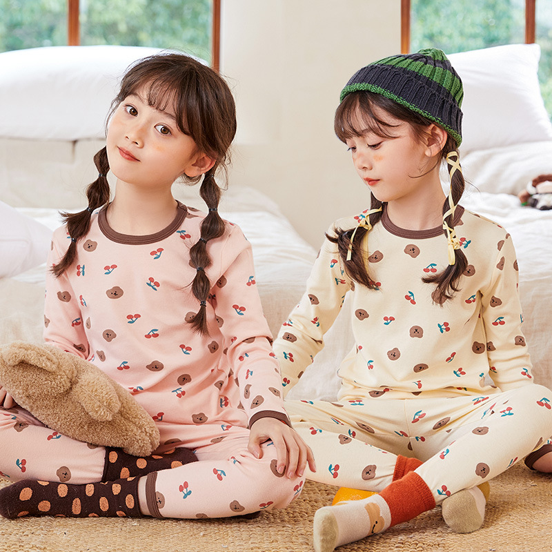 女童睡衣春秋季纯棉长袖儿童秋衣秋裤家居服套装宝宝保暖内衣女孩