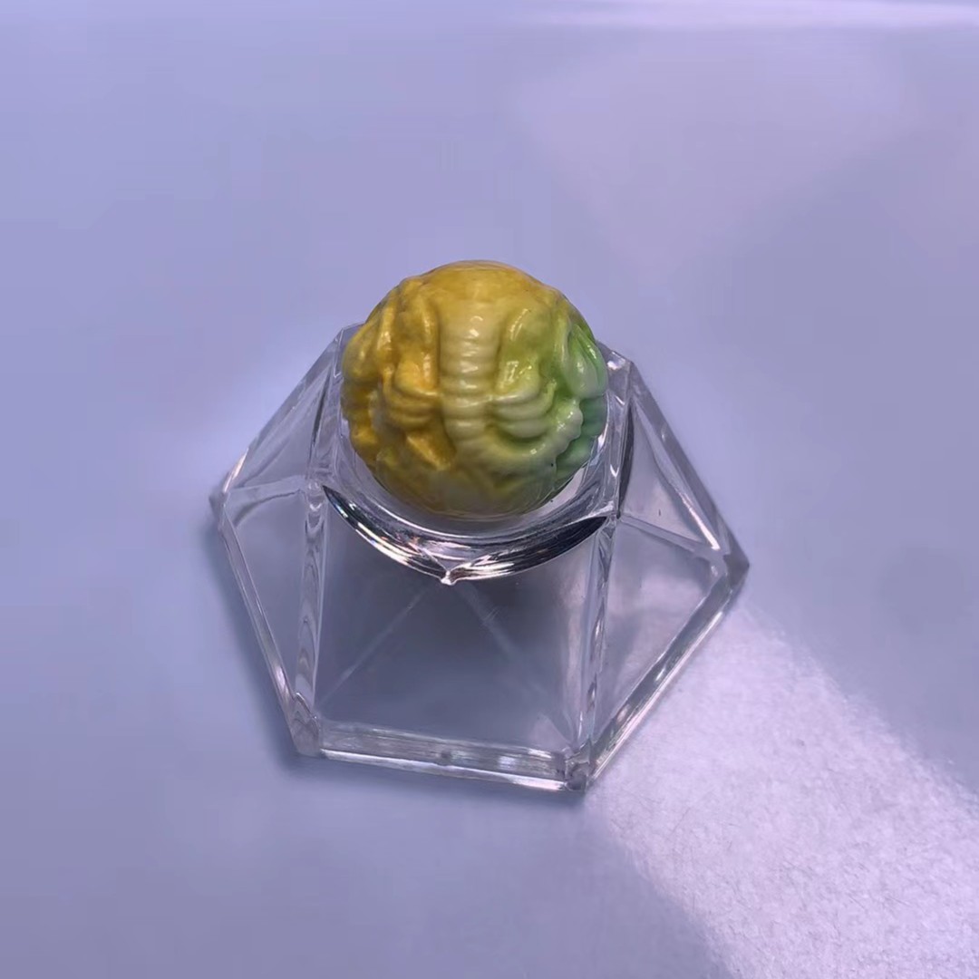 【人工处理】【422号卡18m】菜籽黄俏色雕刻象神散珠多样性单颗发