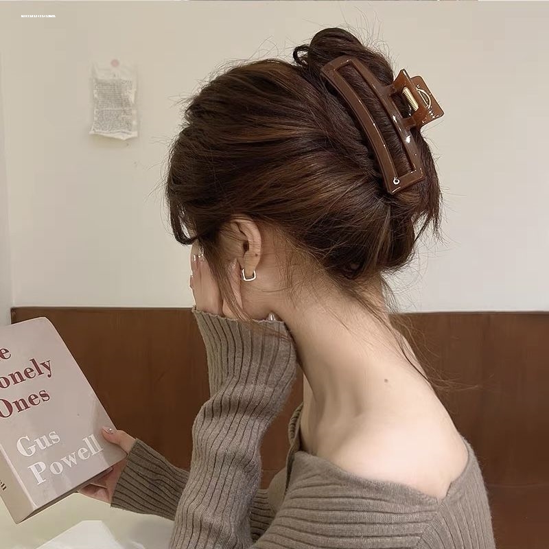 亚克力方形抓夹后脑勺甜美发卡质感百搭韩系小众头饰少女显白新款
