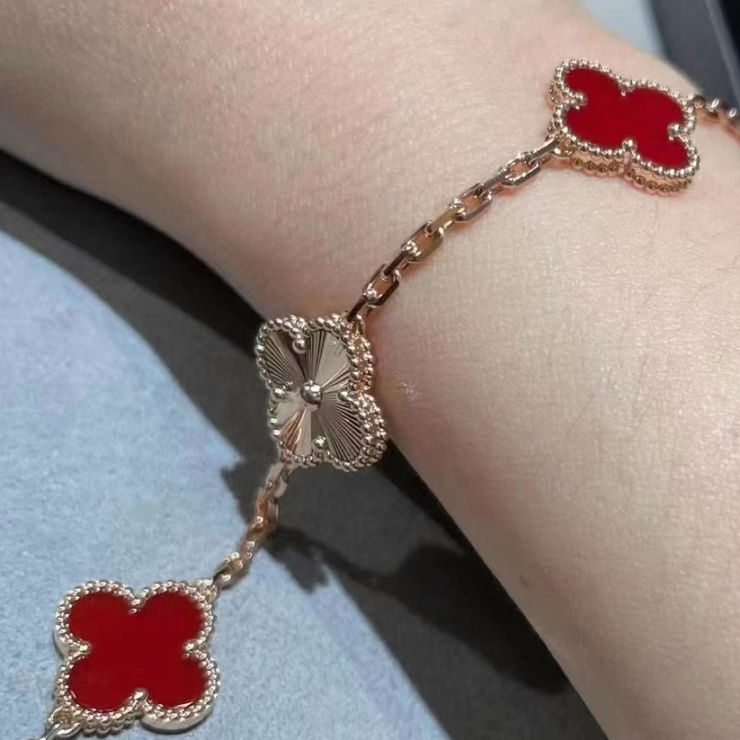 18k金手链花花手链雷射花花百搭手链