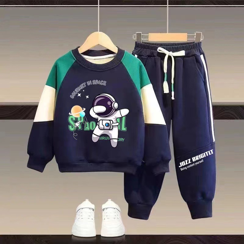 春秋男童套装2023新款韩版中大童长袖卫衣休闲裤运动服洋气两件套