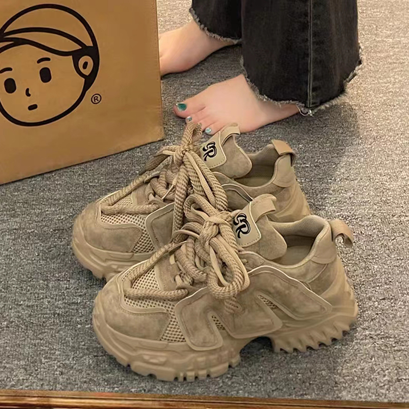 红蜻蜓牌老爹鞋女款2023新款秋季小个子厚底增高炸街复古休闲运动