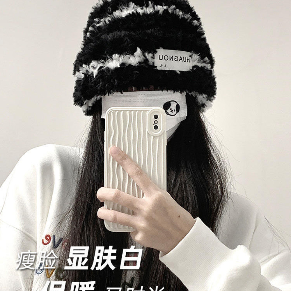【好物分享】可爱小熊毛线帽子女冬季加厚毛绒保暖毛毛包头帽秋冬