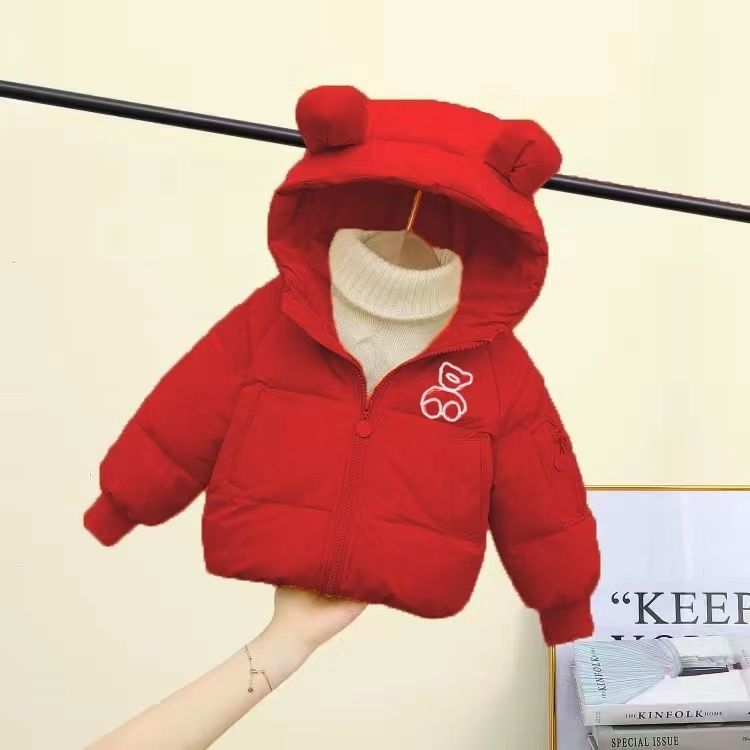 童装潮款Y新款白鸭绒儿童羽绒服男女童宝宝洋气连帽外套中小童加