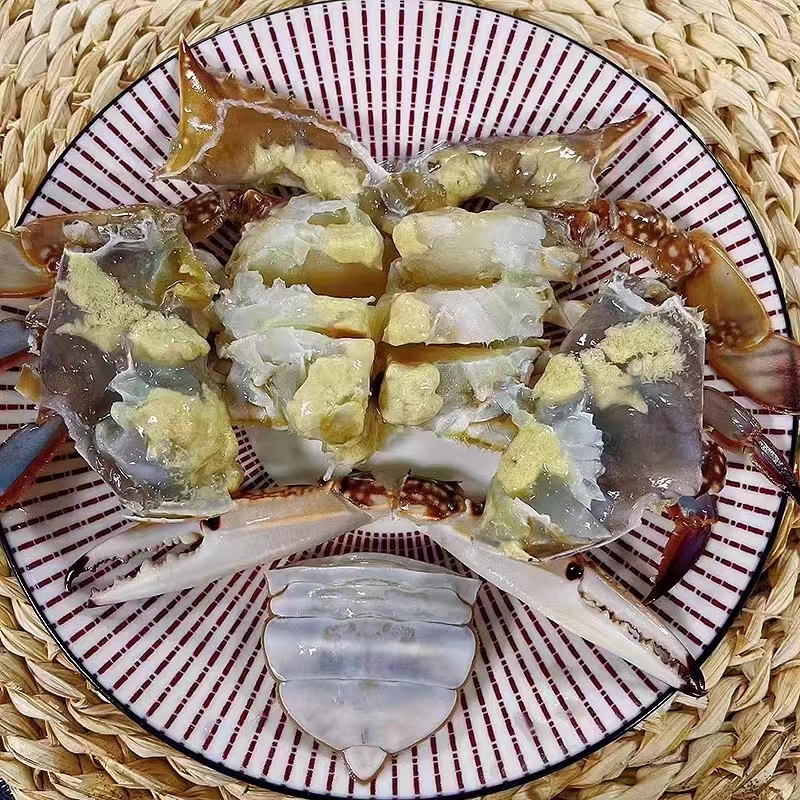 （舟山白膏咸呛蟹）3-4两舟山野生梭子蟹白膏呛蟹咸蟹母蟹 不能蒸煮