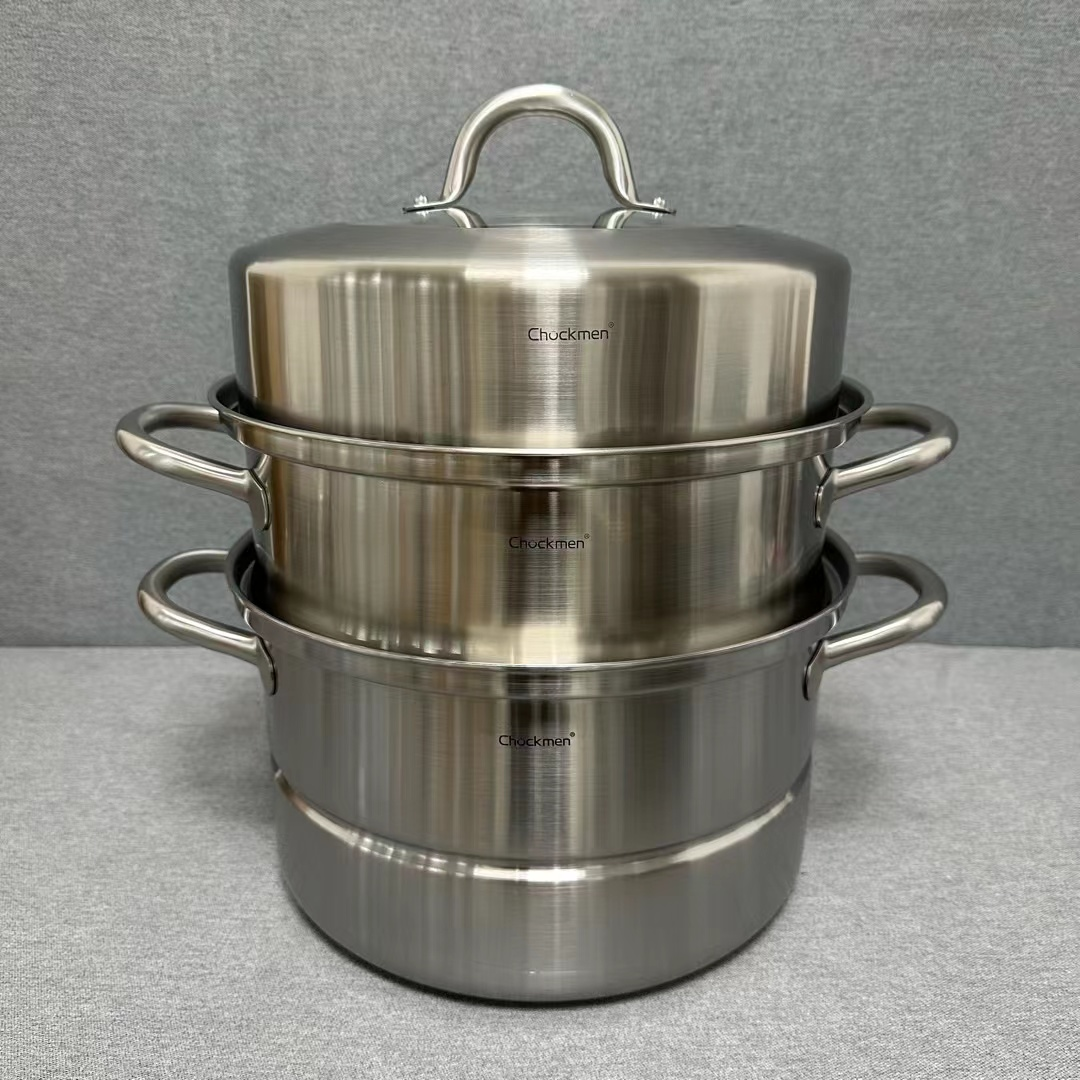 新疆包邮14-006 Chockmen 不锈钢蒸锅 口径28CM 整锅重约4.85KG