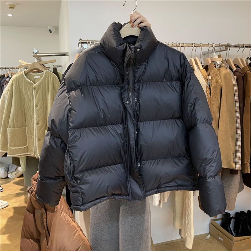 波司澄年冬季韩国东大门新款短款羽绒服面包服立领宽松外套简约加