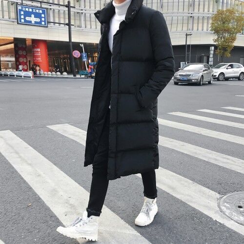 波司豋过膝羽绒服男长款外套加厚中长款加肥加大码羽绒袄棉青年学