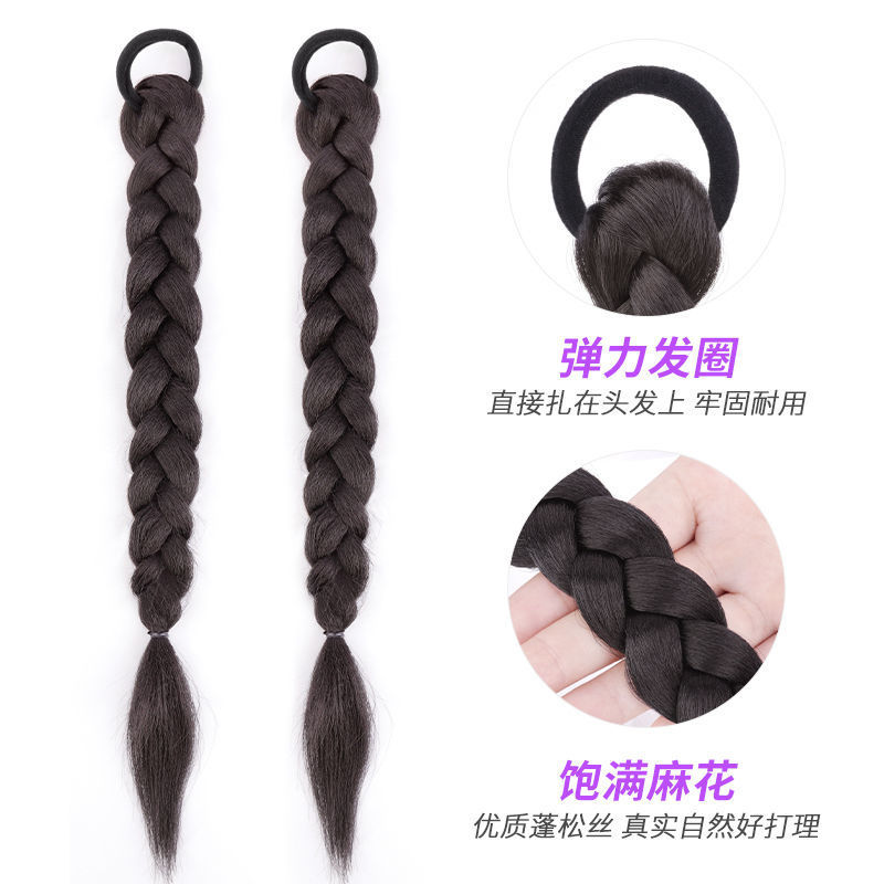 女马尾俏皮可爱双仿真马尾辫网红辣妹专属麻花辫自然少女蓬松甜酷