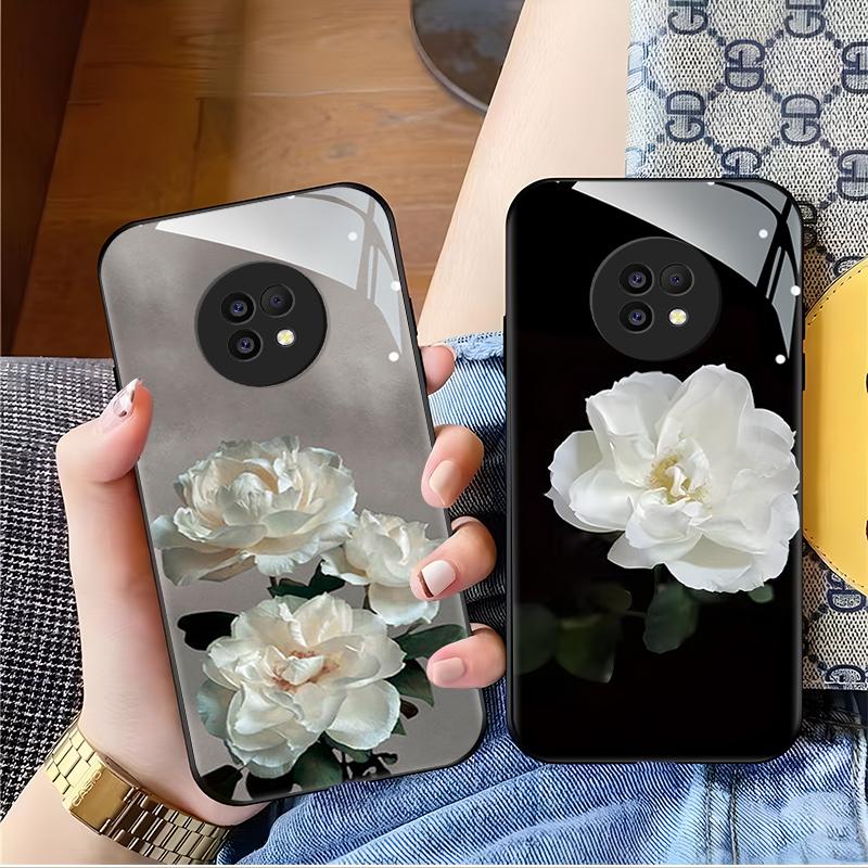 华为畅享20plus手机壳畅享20PLUS玻璃白色火花女款防摔简约创意网