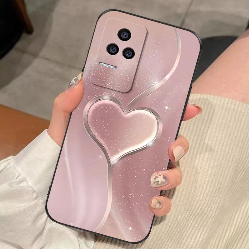 红米k40s手机壳RedmiK40S硅胶玫瑰渐变爱心女款防摔软壳简约创意