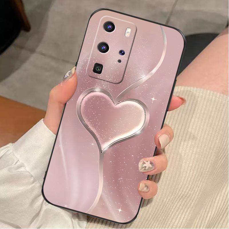 华为p40pro手机壳HUAWEIP40PRO硅胶玫瑰渐变爱心女款防摔软壳简约