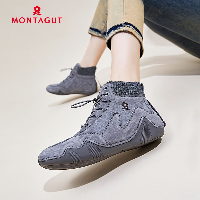 Montagut/梦特娇秋冬户外百搭透气耐磨中高帮时尚潮鞋女鞋35200