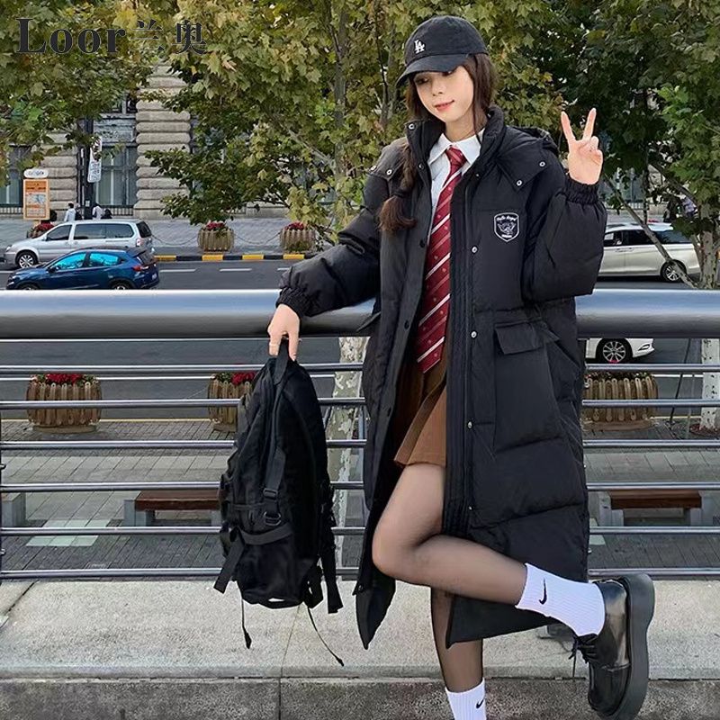 波司澄2023爆款加厚羽绒棉服女韩版宽松显瘦百搭长款过膝冬季外套