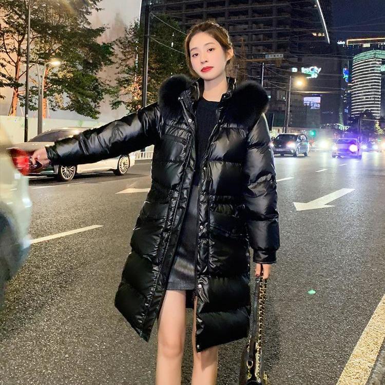 波司澄白鸭绒2023冬季新款高档免洗白色羽绒服女中长款百搭收腰保